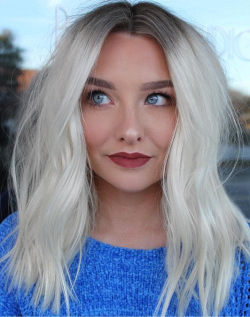 Medium Hair with Tousled Blonde Waves