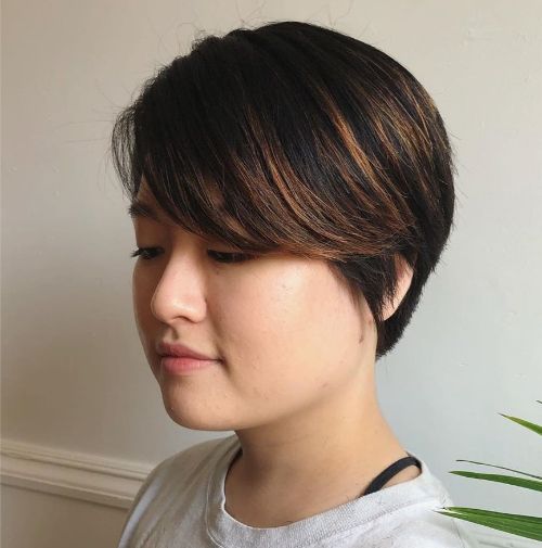 Classic Pixie for Dark Hair and Round Face