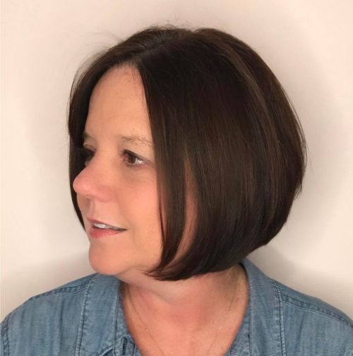 Elegant A-Line Bob for a Round Face