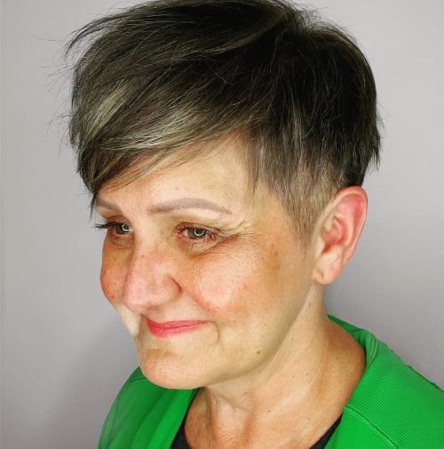 Over 50 Undercut Pixie for Thin Hair