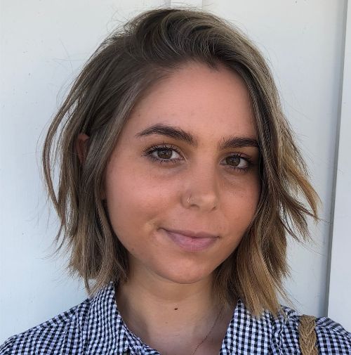 Asymmetrical Choppy Comb-Over Bob