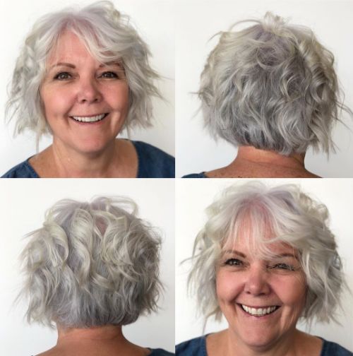 Short Gray Balayage Bob