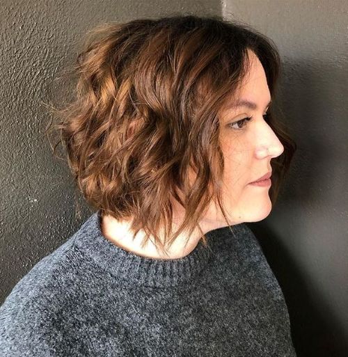 Brown Bob for Curly Hair