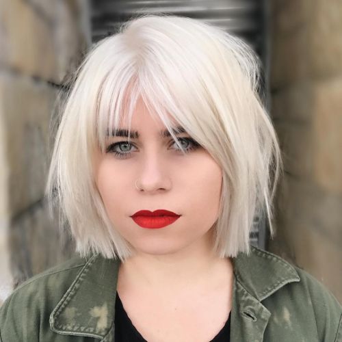 White Wispy Bob with Choppy Ends