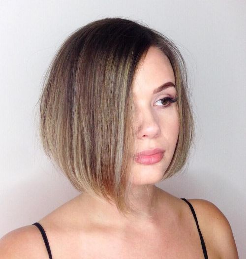 A-line Bob Haircut for a Round Face