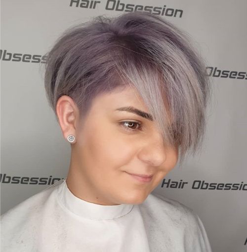 Purple Pixie with Platinum Bangs