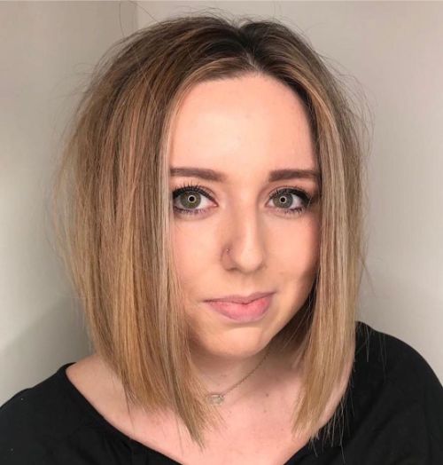 Angled Bob for a Round Face