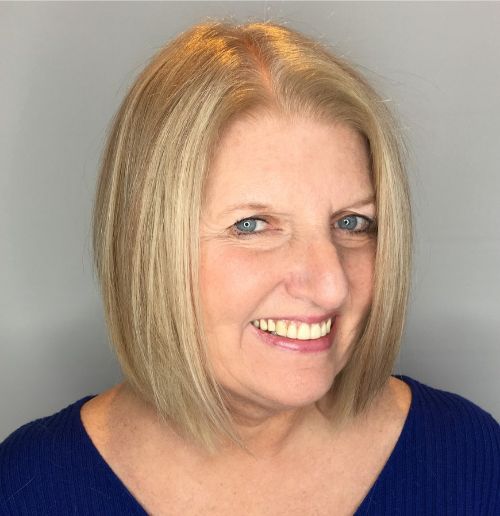 Sleek Blonde Bob Over 50