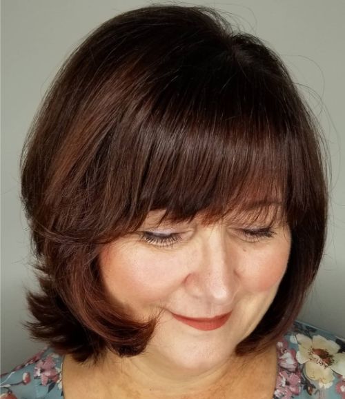 Rich Chocolate Bob for Older Women