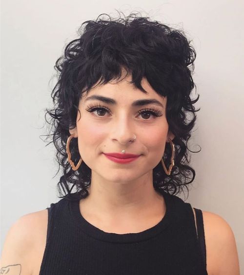 Short Piece-y Bangs for Curly Hair