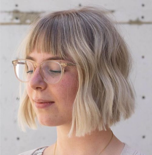 Choppy Beachy Bob with Bangs