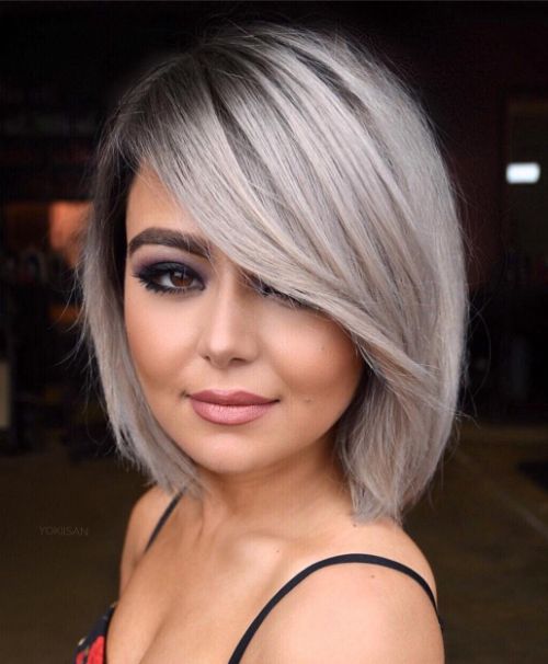 Gray Bob with Peek-a-Boo Bangs