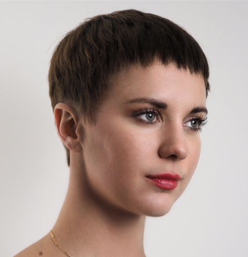 Very Short Pixie for a Round Face
